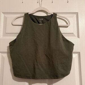 Olive Green Women's Crop Bra Top
